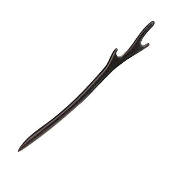 [LeafIn] Natural Wood Hairpin Ebany Single Hairpin Simple Wooden Hair Accessory Dragon Horn (Single)