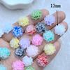 60 Stück Neue Süße Harz 13mm Mini Bunte Blumen Serie Flache Rückseite Maniküre Teile Verzierungen Für Haarschleifen Zubehör