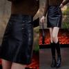 Women's Coffee PU Leather High-Waisted A-Line Mini Skirt - 2025 Autumn/Winter Collection