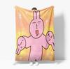 Cute Pink rabbit Series Blanket Cartoon Print Warm Flannel Soft Comfortable Home Travel  Bed Blanket Birthday Couple kids Gift