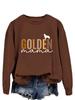 GOLDEN Mama European & American Women's Long-Sleeve T-shirt Pullover Sweatshirt for Spring & Autumn