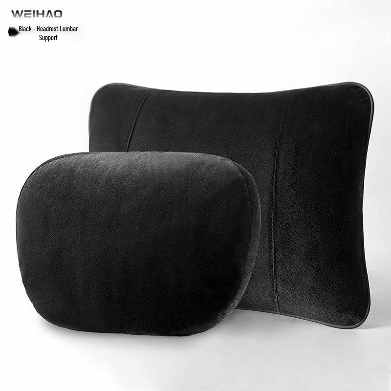 BMW Car Headrest Lumbar Pillow - Soft Pink Neck Support for Girls