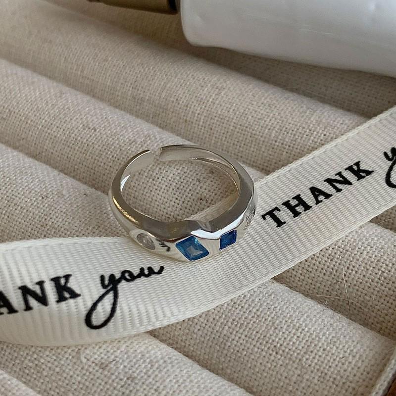 Retro Colorful Zircon Adjustable Open Ring - Trendy Cool 2YK Style for Women