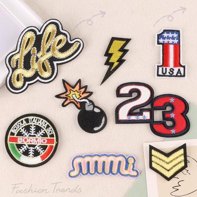 Sticklogo, Buchstabenabzeichen, Boutique-Kleidungszubehör, Aufnäher, Schuhe, Hüte, Taschen, Accessoires, Stickstoffaufkleber