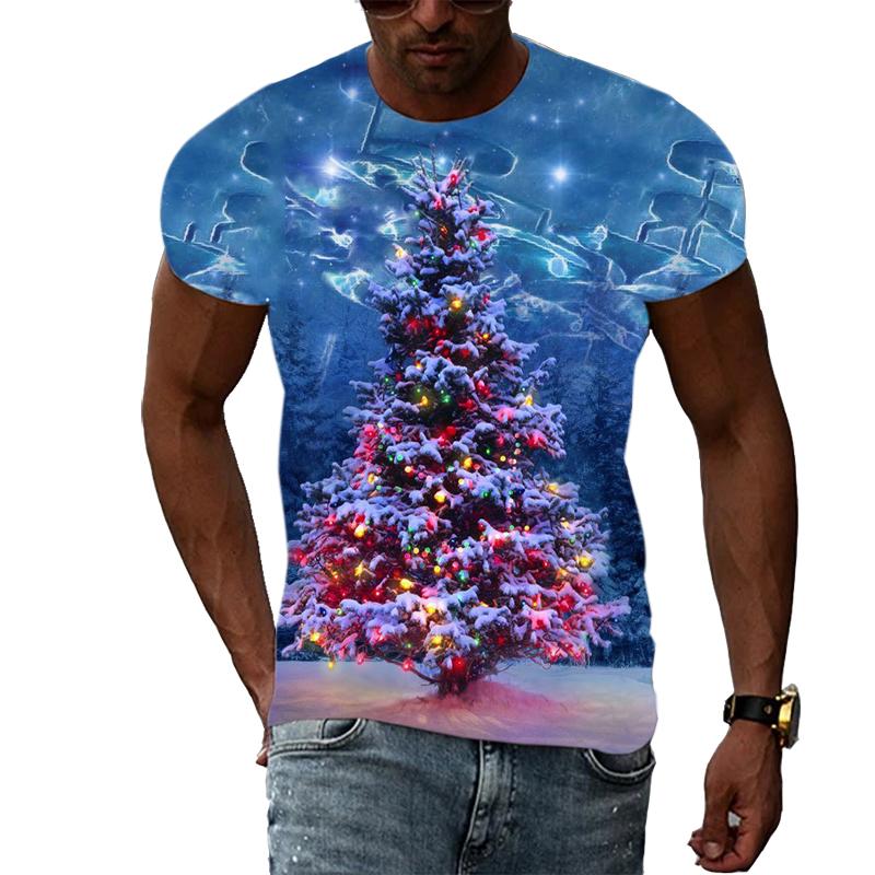 New Unisex Celebrate Christmas T-shirt With Print Fashion Casual Creative Trend Men's T-shirt Summer Interesting Hip Hop Tshirt