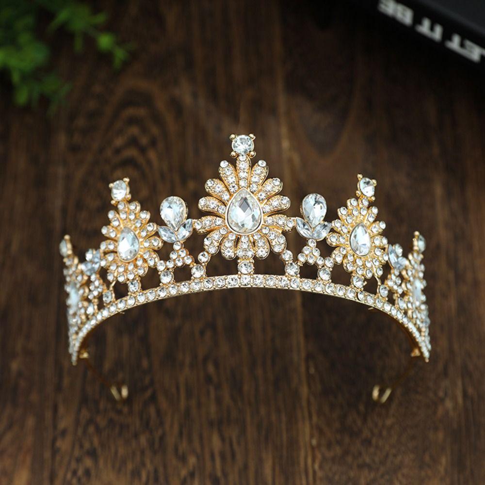 Rhinestone Baroque Pageant Crown Multicolor Queen Princess Tiara Bridal Crown Birthday Party