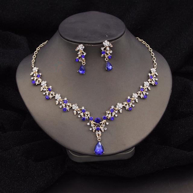 Barock Silberfarben Brautschmuck-Sets Krone Ohrringe Halsband Halskette Set für Frauen Hochzeitskleid Tiaras Brautschmuck-Set