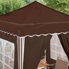 Pop Up Party Tent 195 X 195 X 245 Cm Brown Oxford Fabric