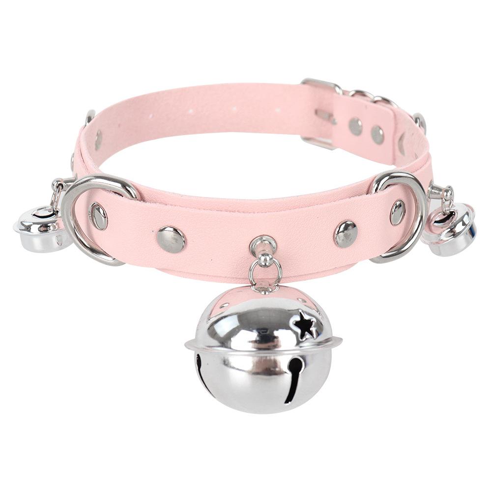 Cosplay Collar New Leather Bell Collar Role Play Exaggerated Neck