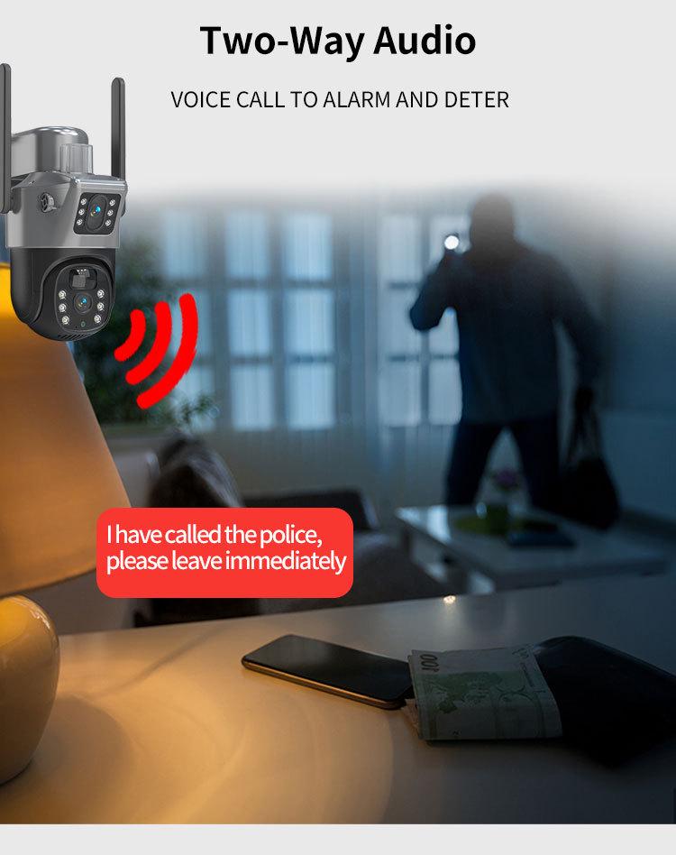 Solar-Powered 4G Outdoor Waterproof Dual Camera with HD Night Vision and Remote Monitoring