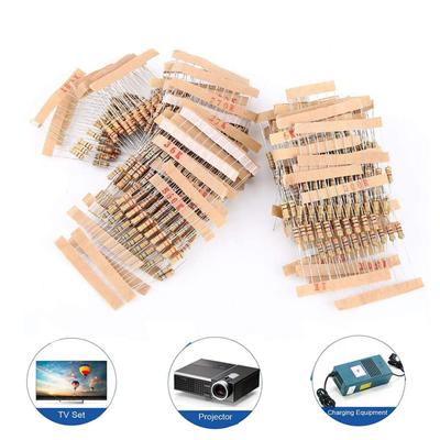 100PCS 1/4W Resistores de Filme de Carbono 5% 1R-10M 10R 47R 100R 220R 1K 10K 4K7 100K 560K 1M 3M3 ohm Anéis Coloridos Resistência