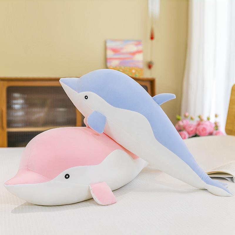 Dolphin Plush Toy Sleeping Pillow Children's Gift Cartoon Soft Marine Life Large Doll