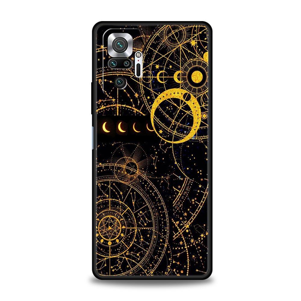 Suns Moons Clouds Astrological Phone Case For Xiaomi Redmi Note 14 13 5G 10 11 12 Pro Plus 4G 14C 13C 12C 10C Black Cover