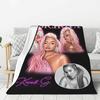 Custom Reggae Ainger Bichota Season Karol G Blankets Warm Flannel Throw Blanket for Bedding Travel Sofa