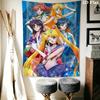 Sailor Moon Guardians Harmony Tapestry Wallmounted Fashion Print Background Cloth Atmospheric Background Cloth Christmas Gift