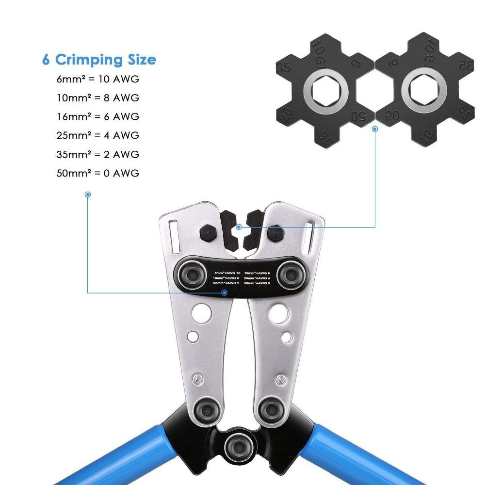HX-50B Cable Crimping Tool Terminals Crimper Plier Car Auto Copper Ring Terminal Wire Crimp Terminals Soldered Connectors Kit
