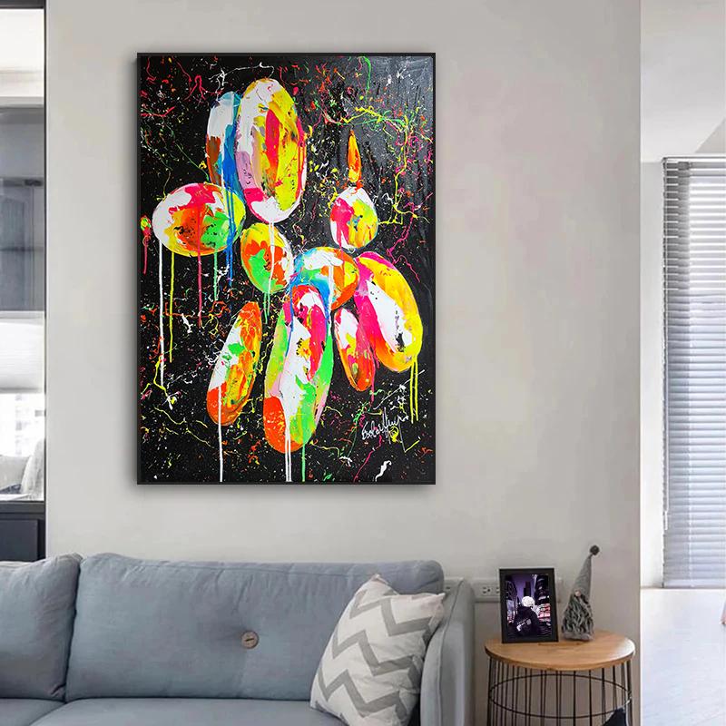 Balloon Dog Graffiti Pop Art Canvas Painting Cartoon Poster Prints Graffiti Puppy Abstract Street Wall Art Painting Home Decor