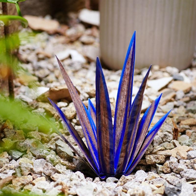 Agave Garden Decorations for Outdoor Yard Stake Hand Painted Tequila Sculpture
