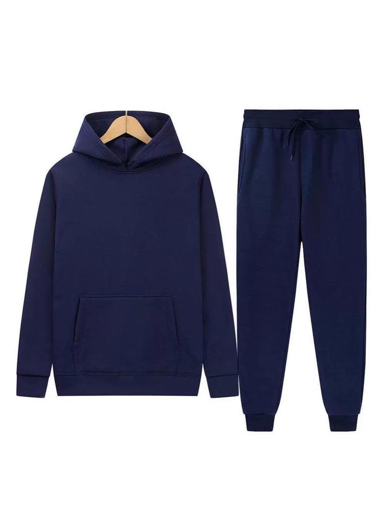 Unisex Lightweight Hoodie and Jogger Set with Ribbed Cuffs