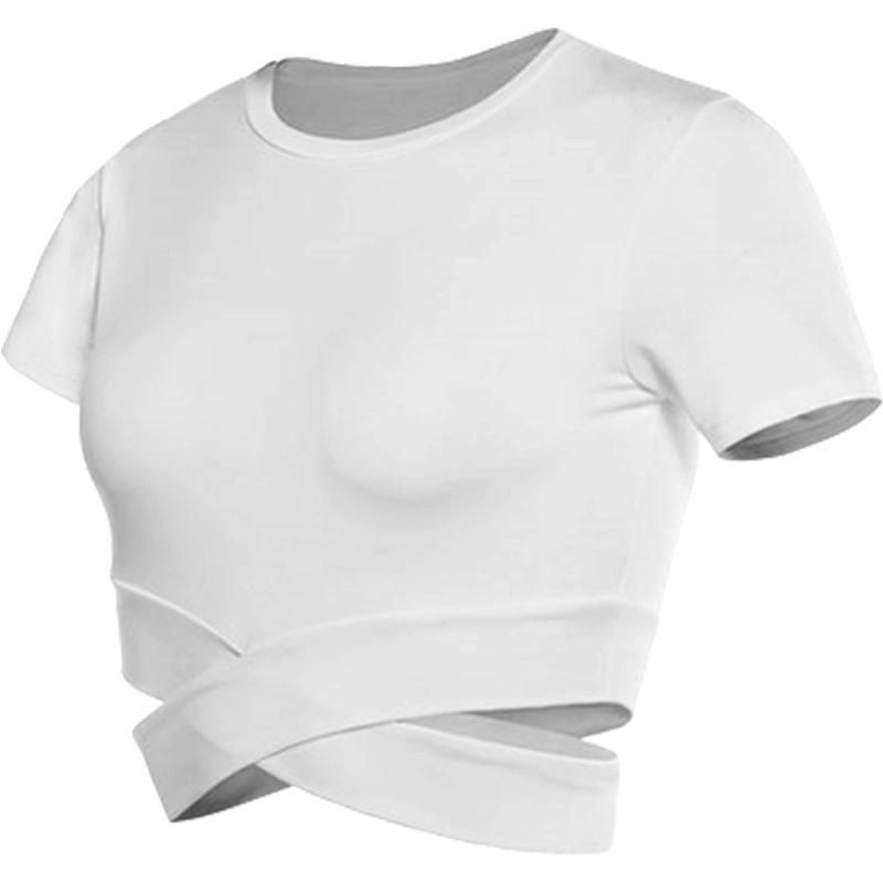 Women's Slim-Fit Quick-Dry Breathable Cropped Yoga Fitness T-Shirt (Style WA56)