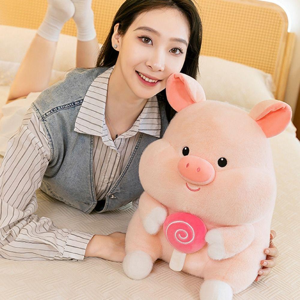 Fluffy Animal Soft Piggy Doll Soft Stuffed Pig Plushie Doll  Home Decor