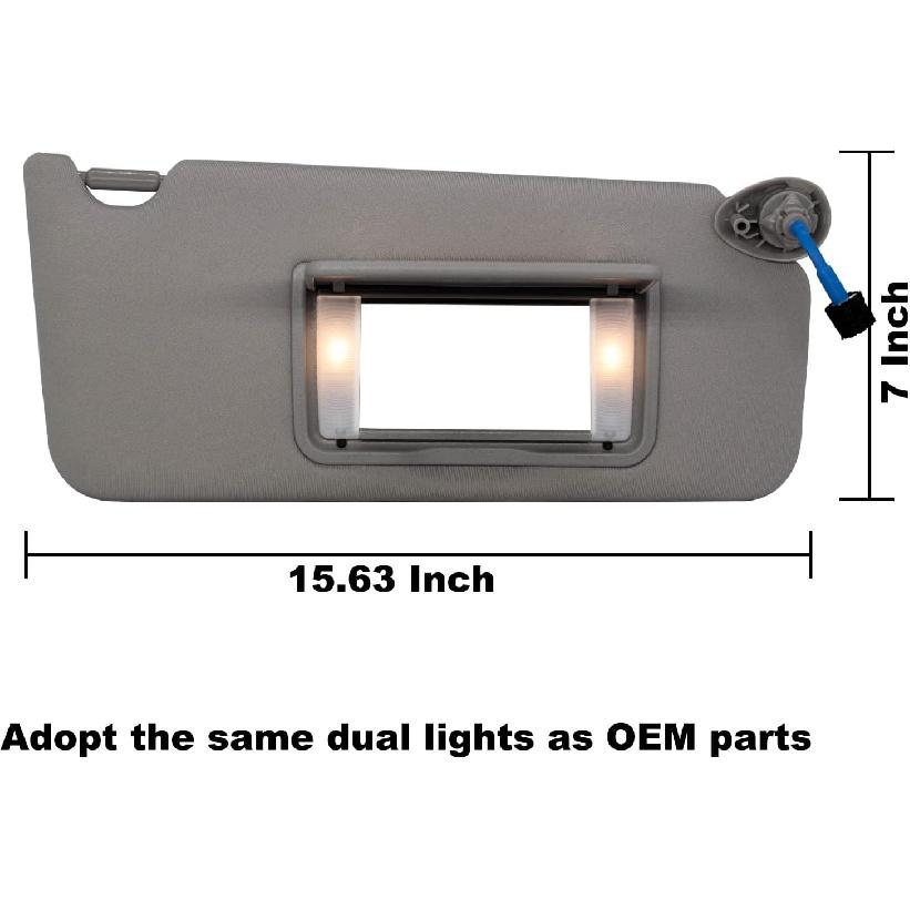 NHILES Left Driver & Right Passenger Side Sun Visor Compatible With Honda Accord 2008 2009 2010 2011 2012 2013 2014 2015 2016 2017 With Light