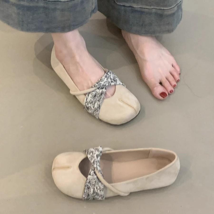 Soft Leather Version~ Retro Round Head Ballet Single Shoes Women's Shallow Mouth Flat Shoes Gentle Evening New Chinese Mary Jane Shoes