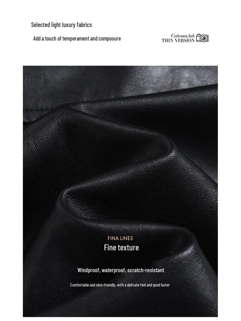 Women's Elegant Lambskin High Waist Pleated A-line Skirt, Mid-length Korean Style