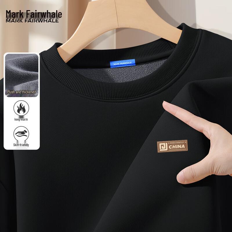 Mark Fairwhale Herren Winter Fleecegefütztes Rundhals-Sweatshirt