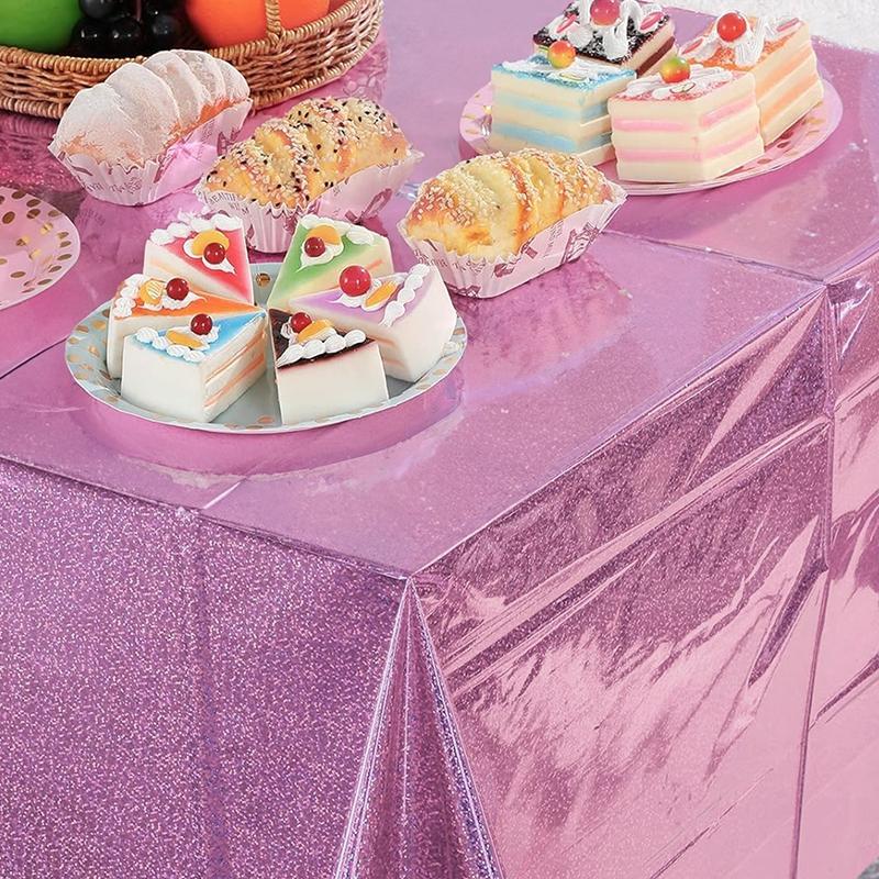 137x274cm Glitter Aluminum Foil Tablecloth Wedding Birthday Party Decorations Baby Shower Rectangular Waterproof Tablecloth