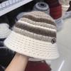 Autumn and Winter New Ethnic Style Color Knitted Warm Bucket Hat Women's Outdoor Face Small Knitted Bucket Hat Women's Basin Hat