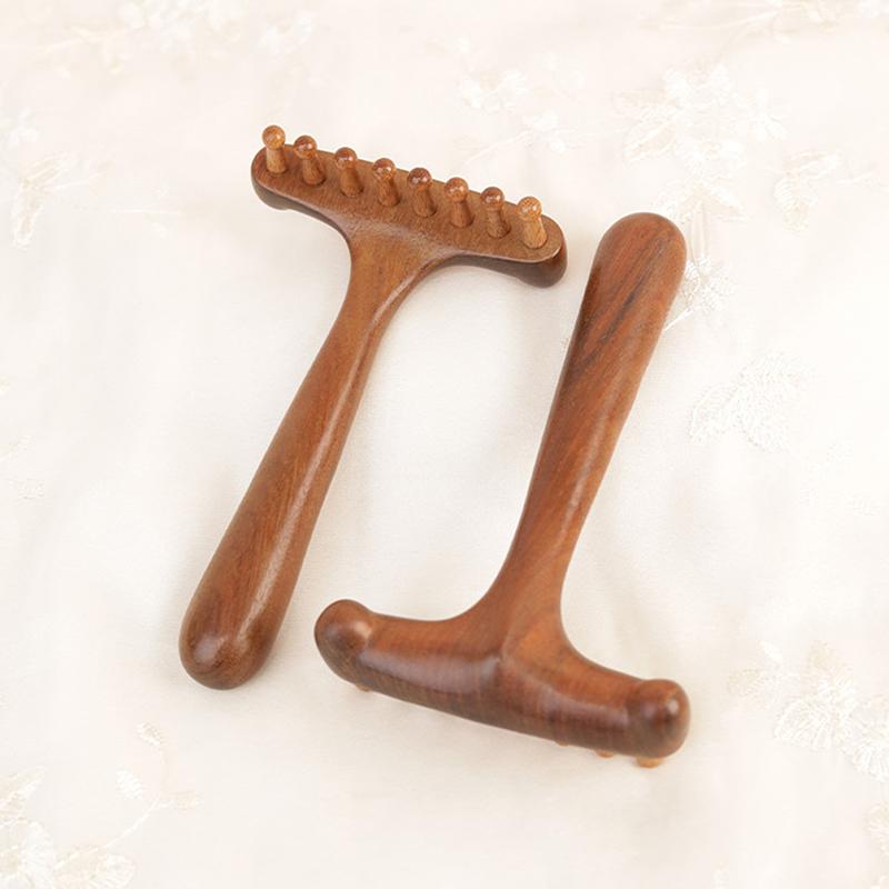 1 Pcs Portable Sandalwood Gua Sha Massage Brush Head Neck Abdominal Leg Body Meridian Massager Wooden Therapy Massage Tools