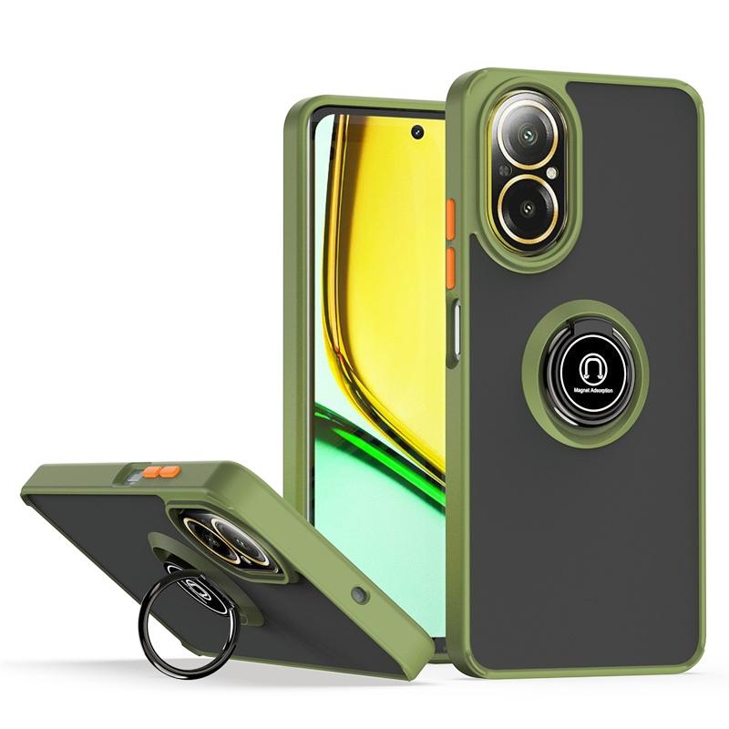 Armor Funda for Realme C67 4G Case Magnetic Metal Ring Stand Holder Cover for OPPO Realmi C67 C 67 RealmeC67 4G Matte Hard Coque