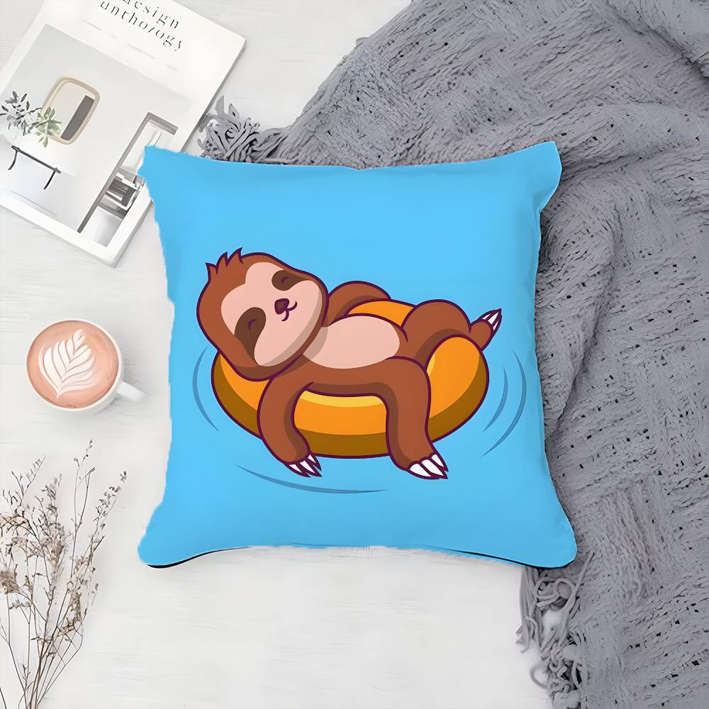 

Cartoon Cute Sleeping Animals Pillow Case Printing Pillowcase Living Room Sofa Cushion Cover Bedroom Room Decor 12x12Inch