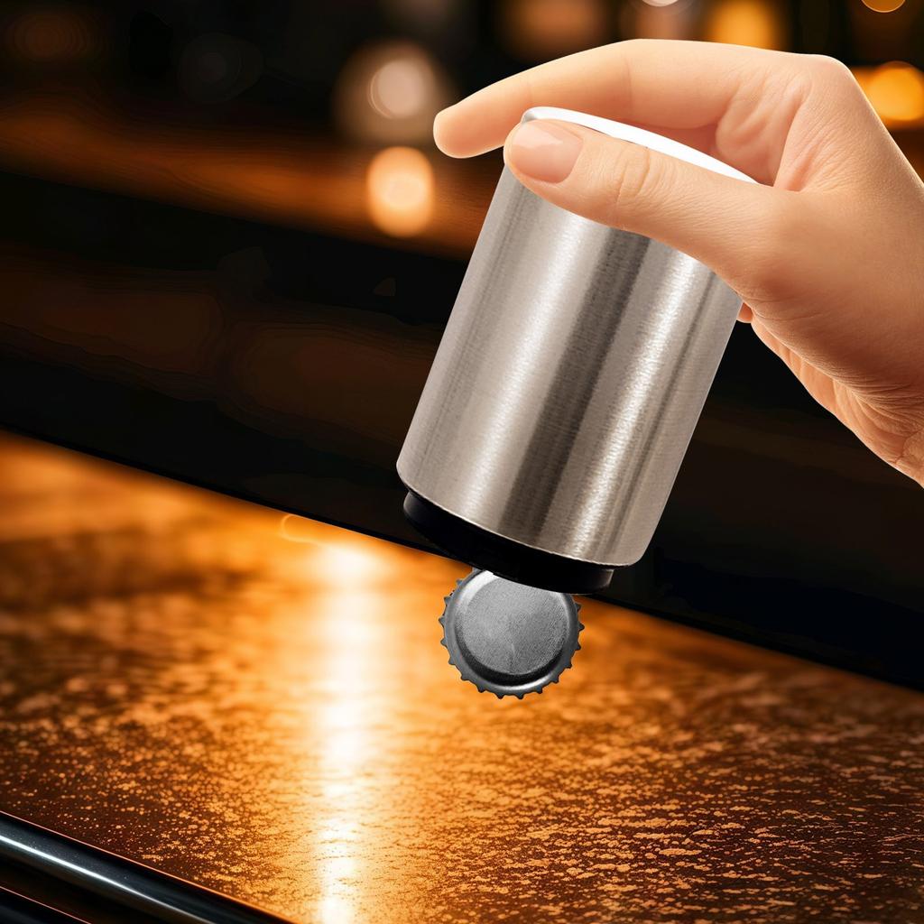 Beer Corkscrew, Press-type, Stainless Steel, Creative Automatic Bottle Driver, Cap Opener, Beer Opener