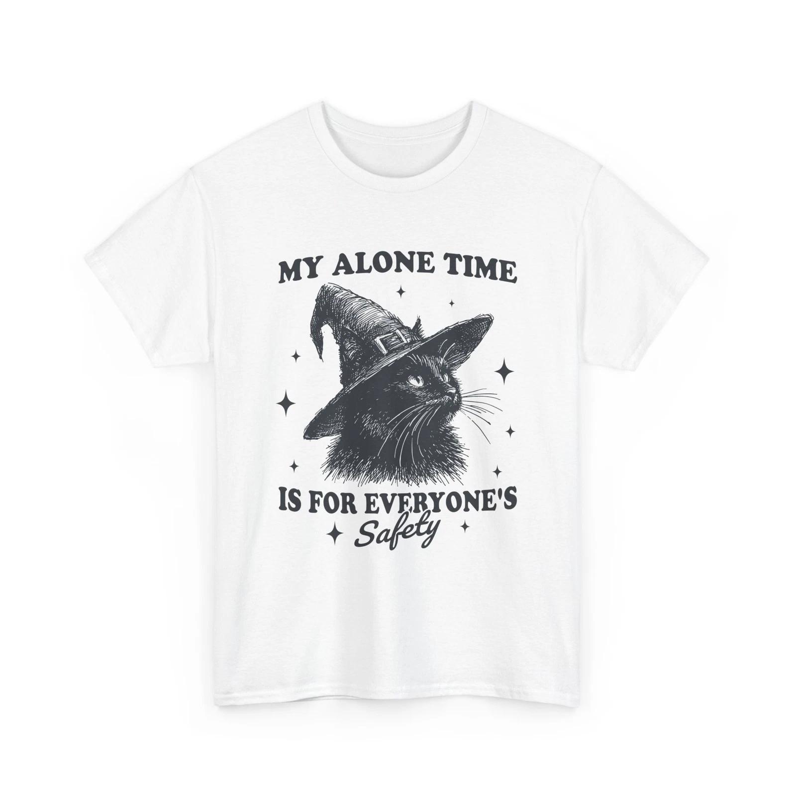 Cat Witch Hat Halloween T-Shirt | Embrace the Mystic & Magical Vibes 4XL