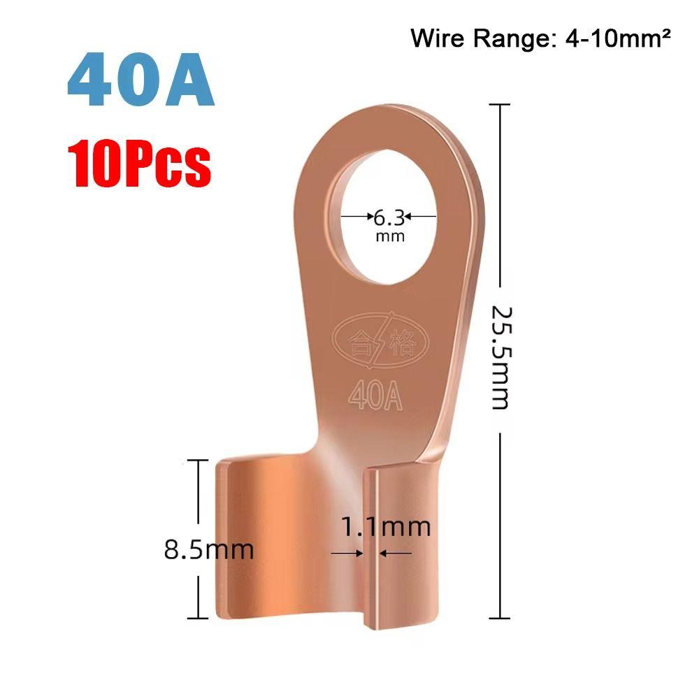 5/10Pcs OT Type Wire Nose Terminal Crimp Non-Insulated 1.5-16mm2 Cable Connector Kit OT 10A-400A Bolt Hole Tinned Copper Lugs