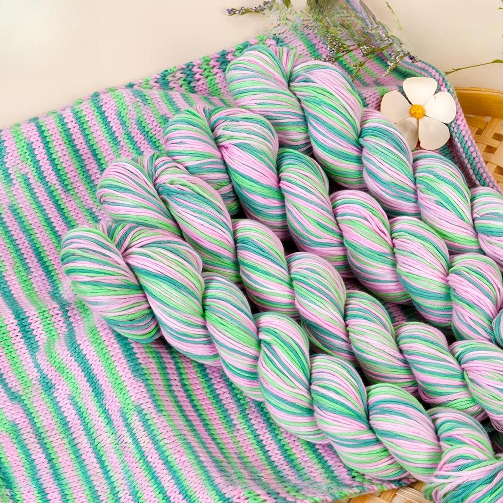 4balení bavlněné příze 200g (4x50g ) Prodyšná měkká tkaná příze na pletení háčkování smíšené barvy lehká na svetry příze