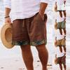 Men's Cotton And Linen Solid Color Lace-up Sweatpants Men's Shorts Casual Pants