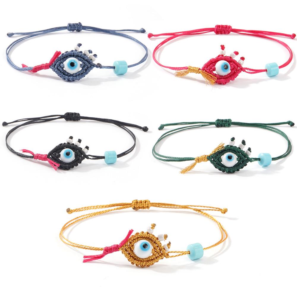 Multi-color Glass Evil Eye Bracelet for Women – Niche Design, Versatile Hand Jewelry with Personality