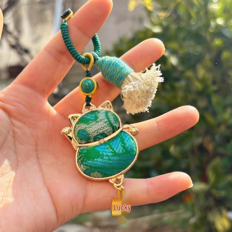 Pure Handmade Song Brocade Horse Pendant Charm – Double-Sided Fortune & Prosperity Tassel Ornament