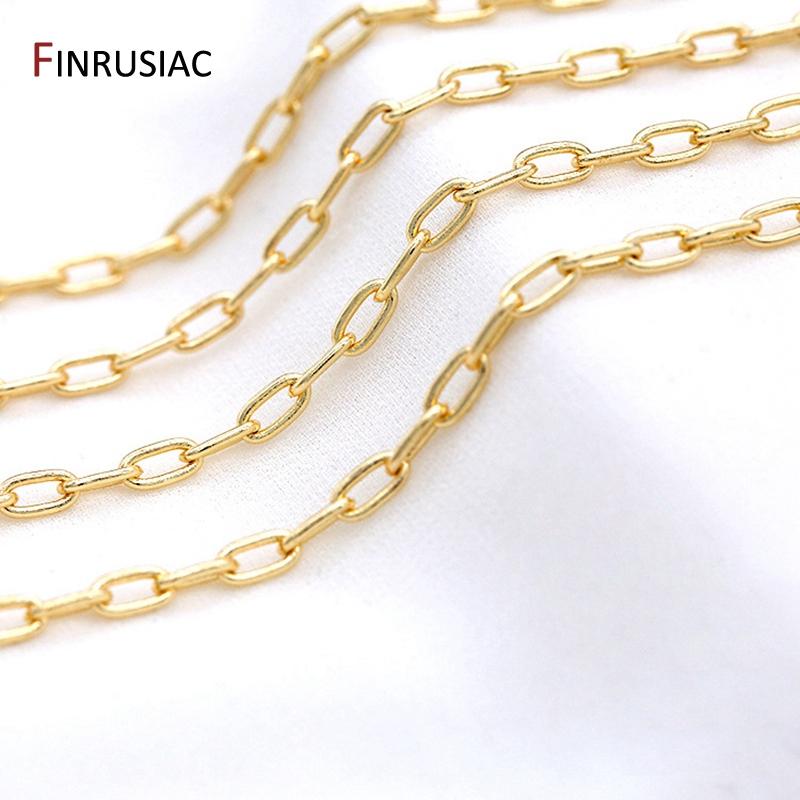 14K Gold-Plated Brass Oval Thick Chain DIY Jewelry Making Accessories, Suitable For Making Bracelets Necklaces Making Findings