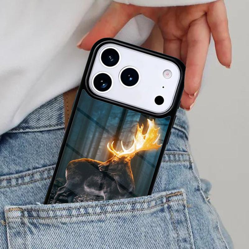 Deer Soft Phone Case for iPhone 16e 15 14 13 12 17 Pro Max Plus Air 17pro Cover Coque
