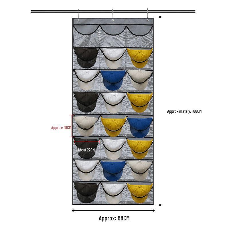 24-Grid Hanging Door Storage Organizer - No-Drill for Underwear, Bras, Socks, and Hats