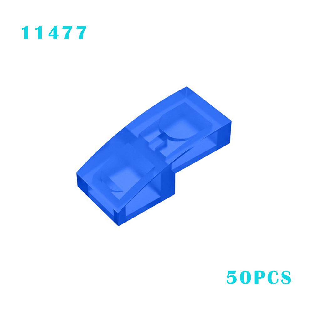 

50pcs 11477 Slope Curved 2 x 1 Bricks DIY Buildings Blocks Collections Bulk Modular Toys For Technical MOC Set Christmas Gifts зніміть синього кольору
