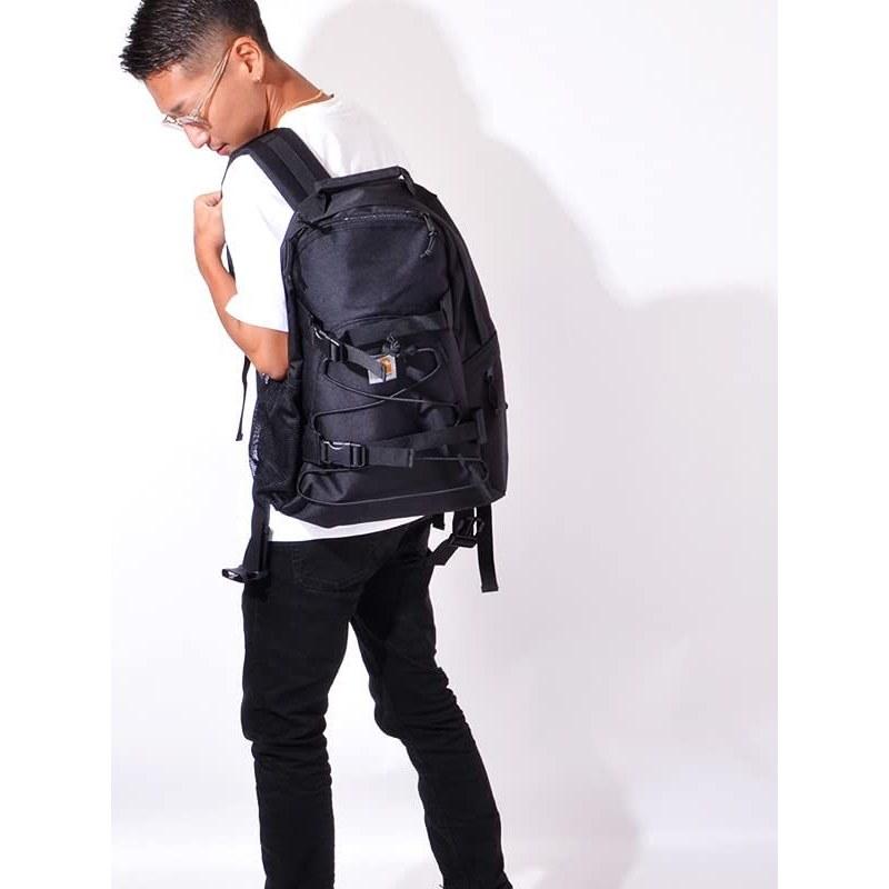 Carhartt WIP Backpack Bag Men Women Waterproof 24.8L Kickflip Black Brown Green I006288 (Black)