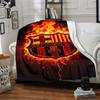 1pc FCB Flames Soft Warm Throw Blanket Nap Blanket For Couch Sofa Office Bed Camping Travel,Comfortable