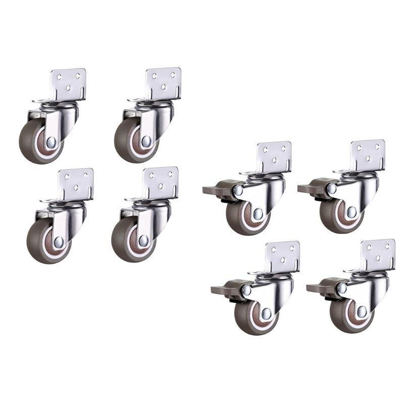 4 Peças Rodízios para Móveis Rodinhas de Borracha Macia Rodízio Giratório Rodas de Rolamento Silenciosas para Carrinho Berço de Bebê Rodas de Cama Doméstico