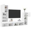 4 piece living wall unit with LED lighting white wood based material