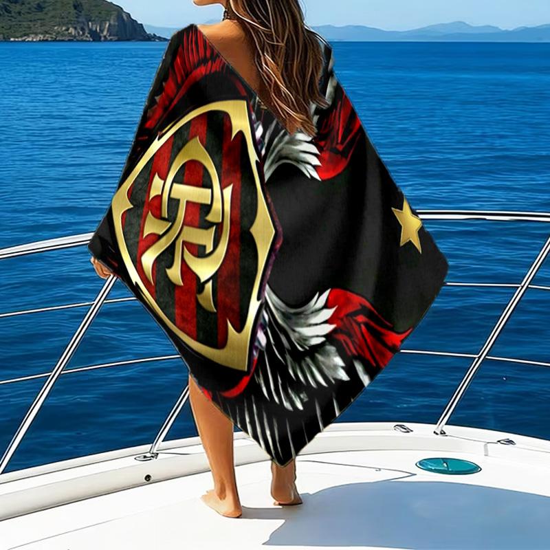 Flumi-nense Crest Wings Printed Beach Towel, Super Soft Microfiber, Perfect Gift Birthday, for Pool, Beach, Travel, for family and friends